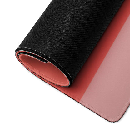 Black and pink dual-layer minimalist sunset tree gaming mousepad back