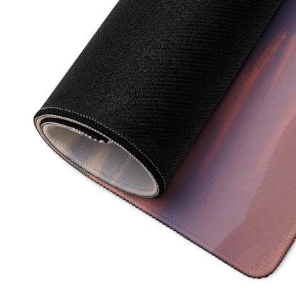 Rolled-up Sunset Sky large gaming mouse pad with pink purple sunset gradient