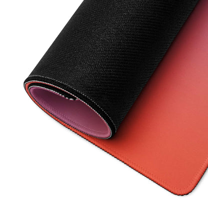 Black orange gaming mousepad with textured outer surface and smooth lining