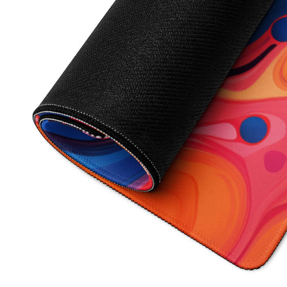 Vibrant abstract swirl large gaming mouse pad with non-slip base for Dota CSGO