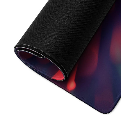 Black Cosmic Burst neon red purple textured gaming mouse pad