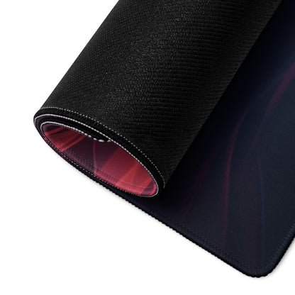 Back of premium Nebula Pink Purple Wave gaming mousepad with black textured top and red purple gradient underside