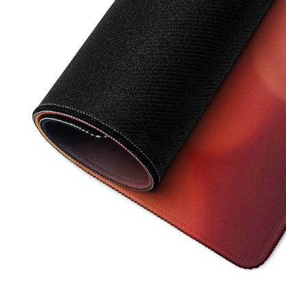 Black red gradient textured gaming mousepad with stitched edges