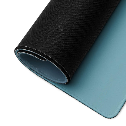 Black and teal dual-layer gaming mouse pad with edge stitching