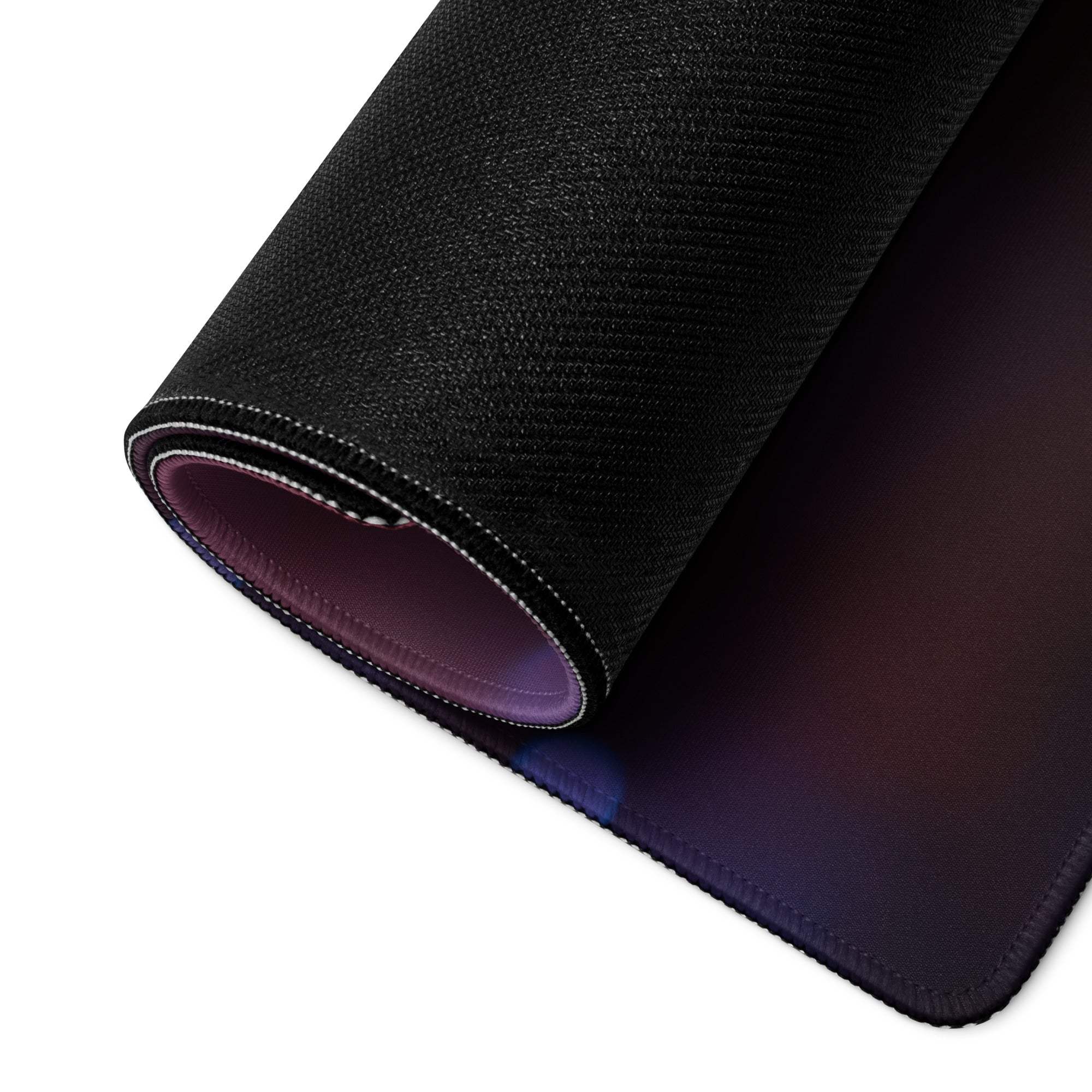 Black textured mousepad with purple-blue gradient surface