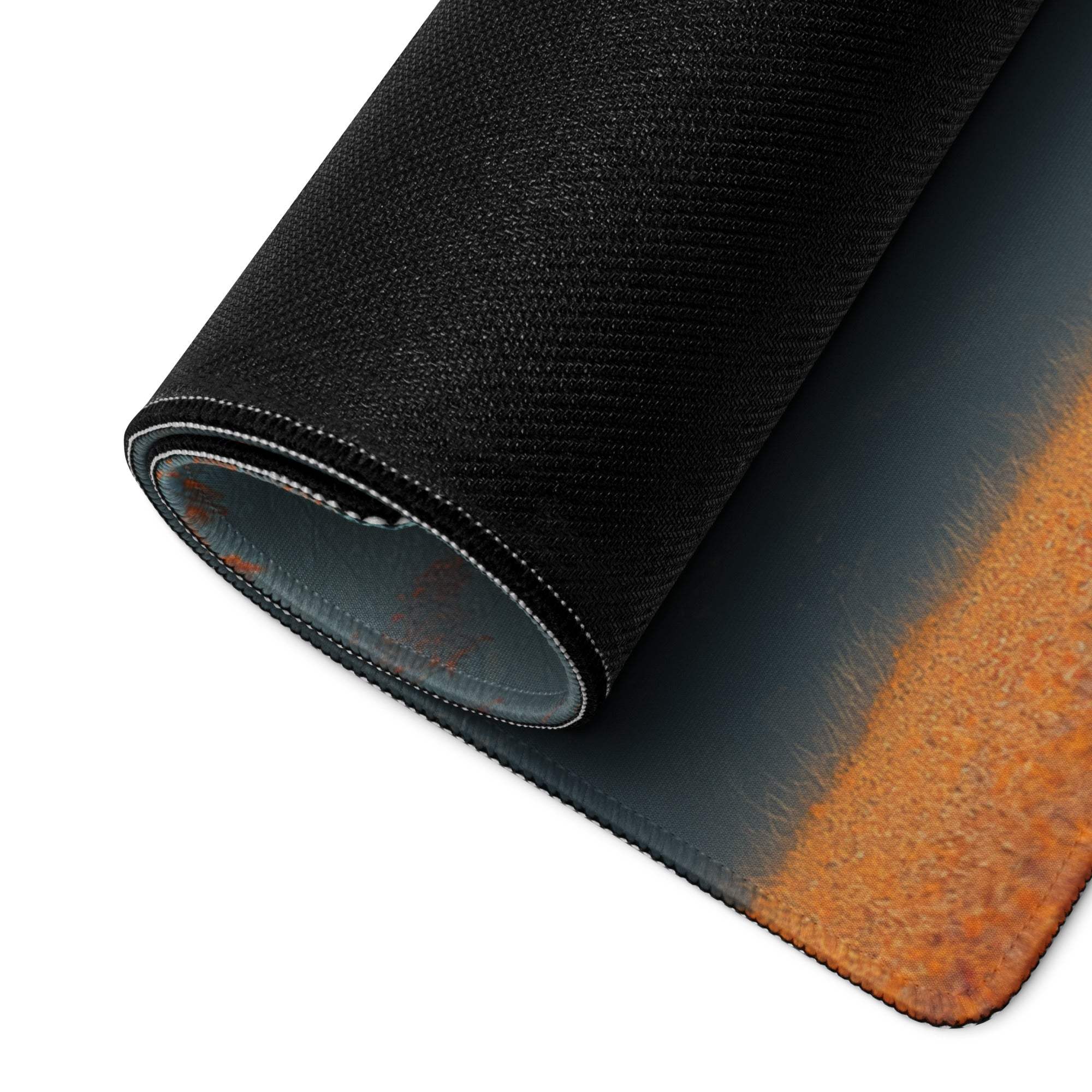 Black textured mousepad with gray to rust-orange gradient Autumn Calm Landscape design