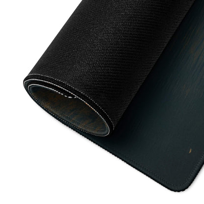 Black textured gaming mousepad back with stitched edges and non-slip backing