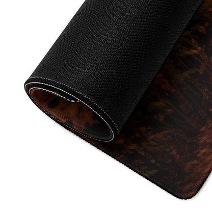 Large Autumn Forest black textured marbled mouse pad with non-slip base