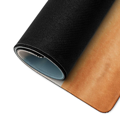 Black and tan Calm Autumn Landscape gaming mousepad with stitched edges