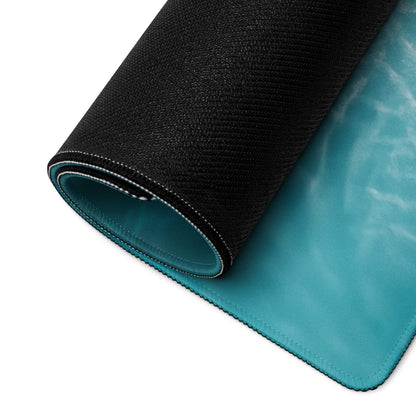 Black teal yoga mat style large gaming mouse pad textured surface non-slip backing