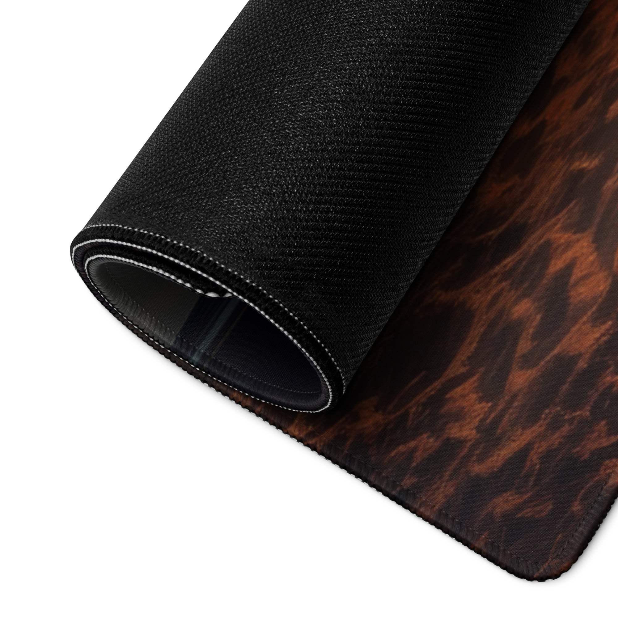Black and brown leopard-print Sunset Beach gaming mousepad textured surface