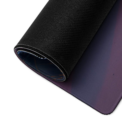 Black textured gradient purple-to-blue mousepad with stitched edges