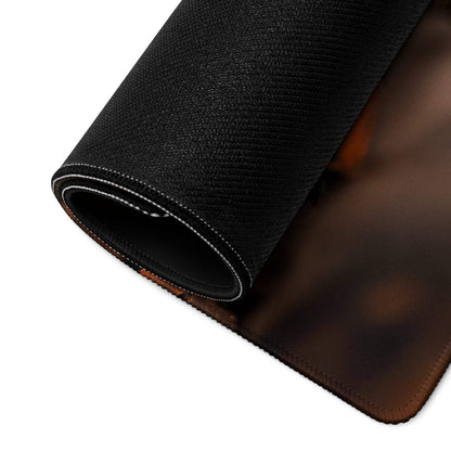 Black textured Moody Autumn Halloween gaming mousepad with rolled brown edge