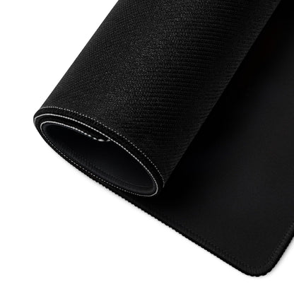 Black textured Moody Halloween Pumpkin Night gaming mousepad with white stitched edge