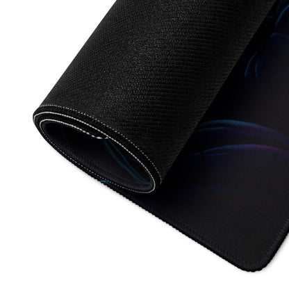 Black textured gaming mousepad with neon Halloween forest edge gradient