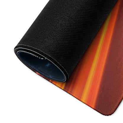 Black textured Neon Forest Road gaming mousepad with orange-red gradient