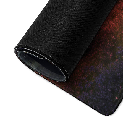 Black cosmic gradient mousepad with Sunlit Forest Path design
