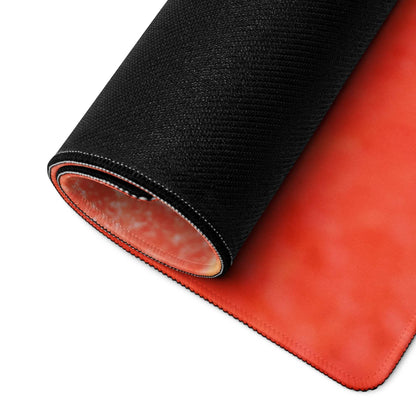 Vibrant watermelon theme large gaming mouse pad with black orange texture, edge stitching, non-slip base