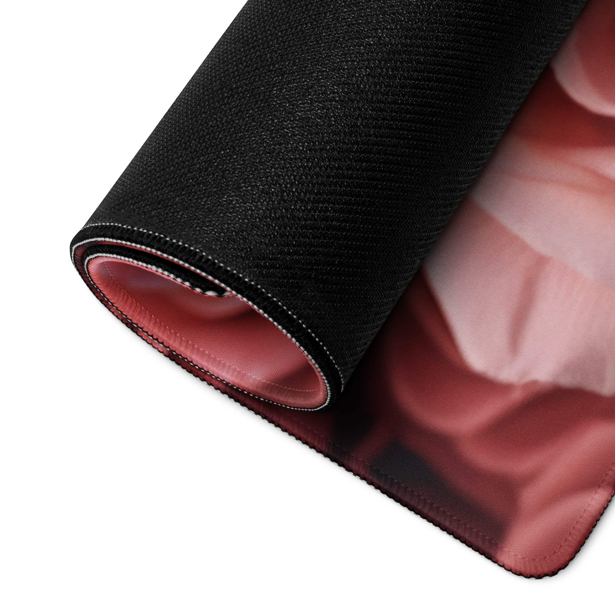 Black textured underside of Elegant Floral Pink Roses gaming mouse pad with pink flowers