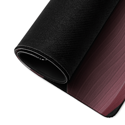 Black and maroon gradient large gaming mousepad with stitched edges