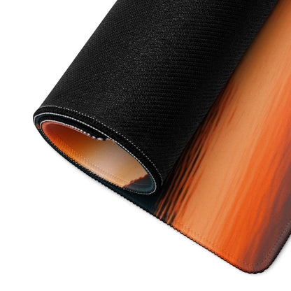 Serene Sunset Palm Trees large gaming mouse pad black orange gradient textured surface