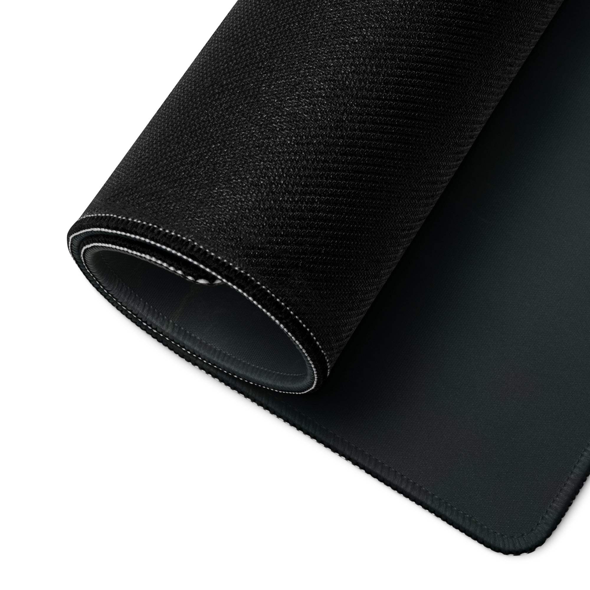 Nature-inspired sunrise lake gaming mousepad, black textured stitched non-slip surface