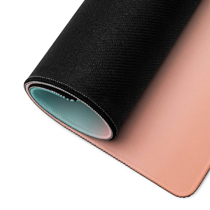 Black and blush pink dual-sided Pastel Sunset Palm Tree gaming mousepad back