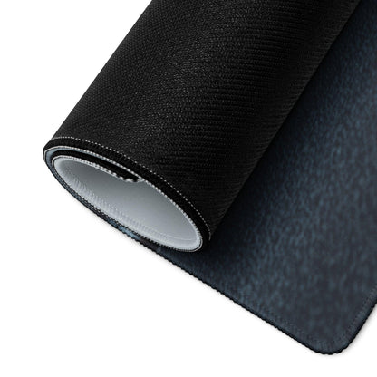Black textured mousepad back with gray underside and stitched edges