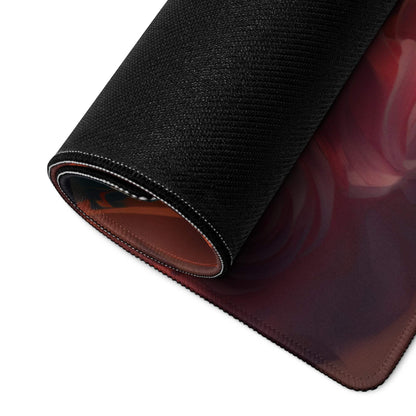 Black textured back of Vibrant Turquoise Buddha gaming mouse pad