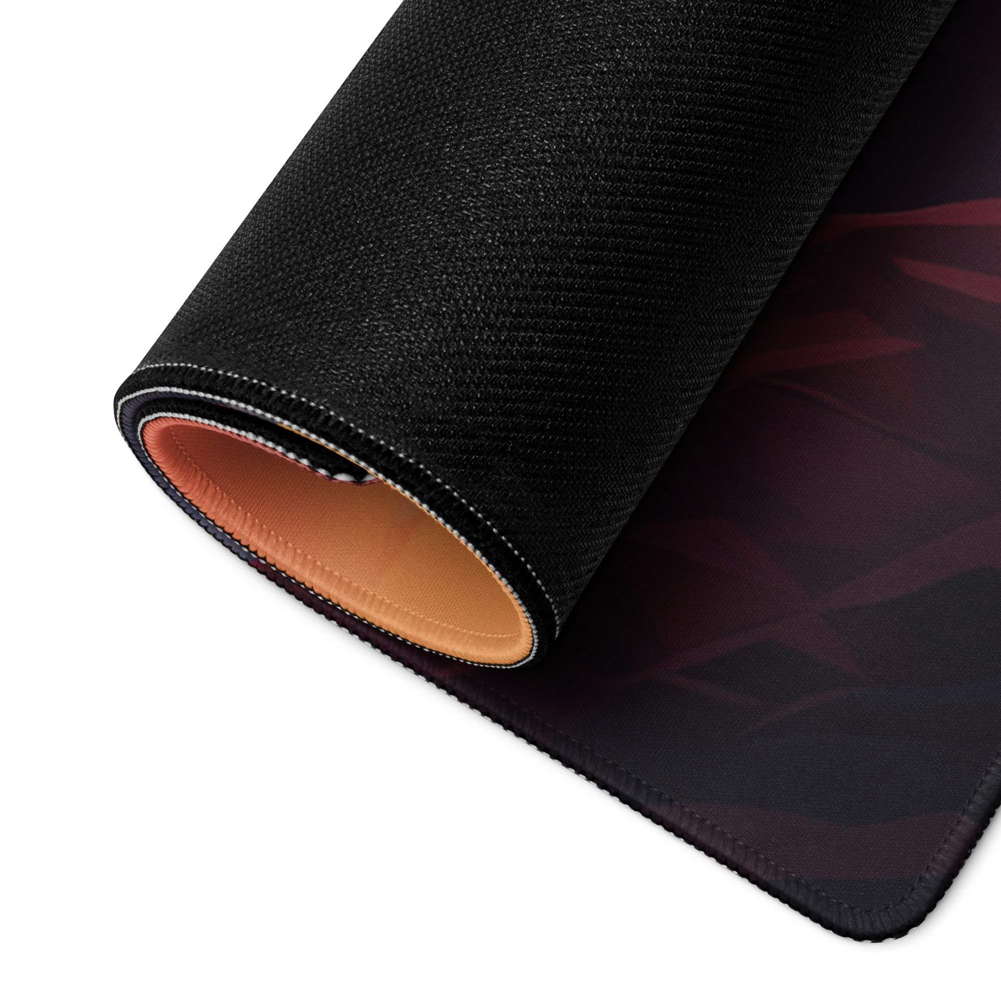 Vibrant mountain sunset large gaming mouse pad with black textured surface