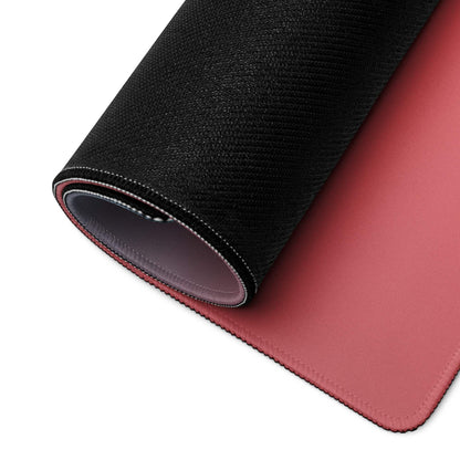 Black and rose gaming mousepad with textured surface, stitched edges