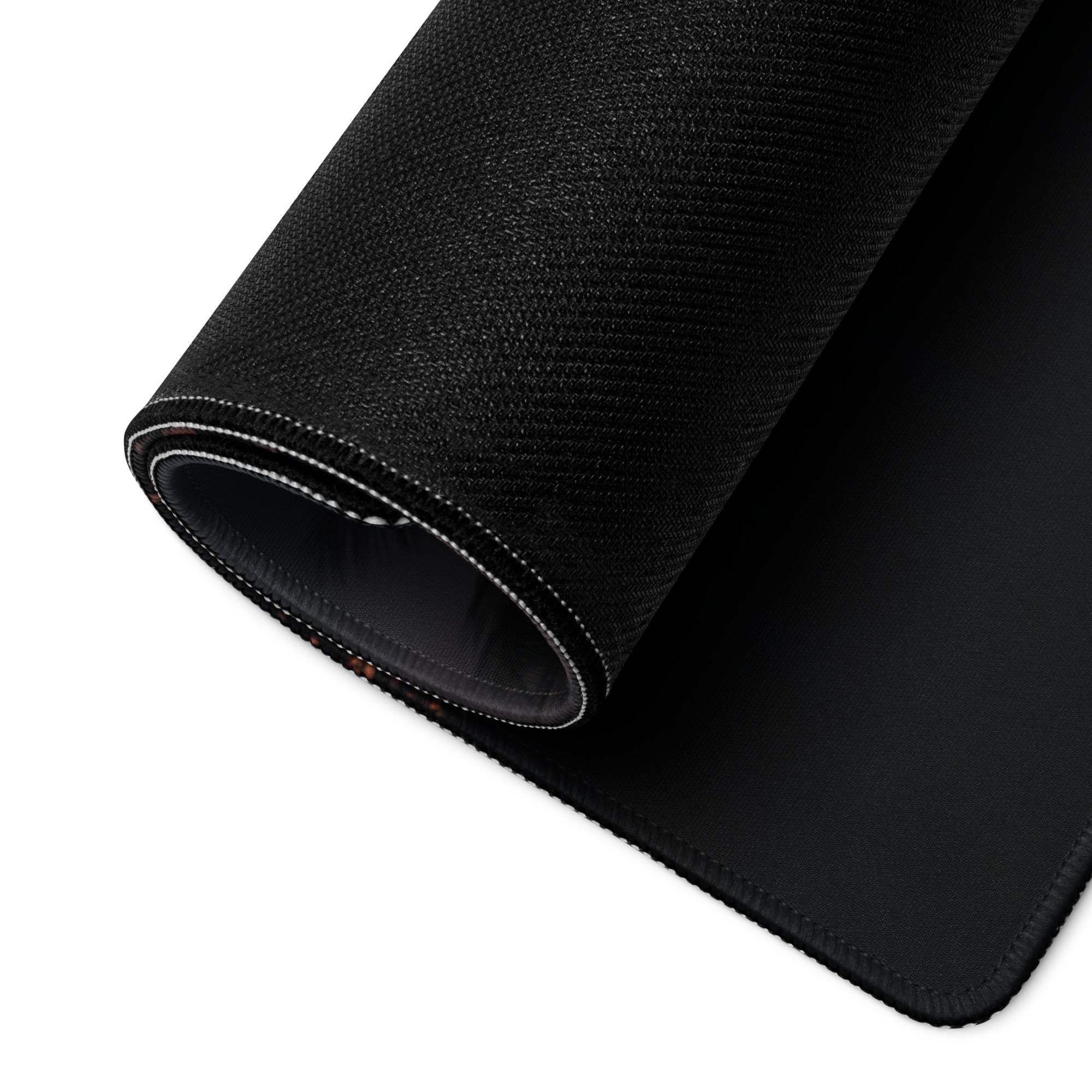 Black textured Premium Sunset Palm gaming mousepad with stitched edges