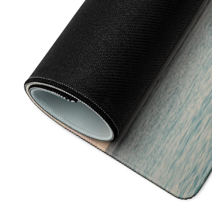 Black textured ocean gradient gaming mouse pad with gray lining