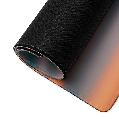 Premium Ocean Sunset large gaming mouse pad with black textured gradient orange-to-gray surface and stitched edges