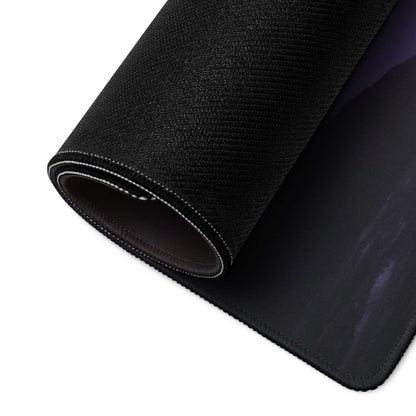 Black textured epic sunset waterfall gaming mousepad with gradient