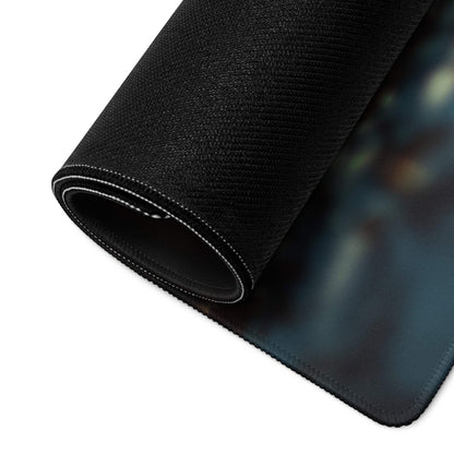 Winter Forest Serenity In Snowlight black textured gaming mouse pad