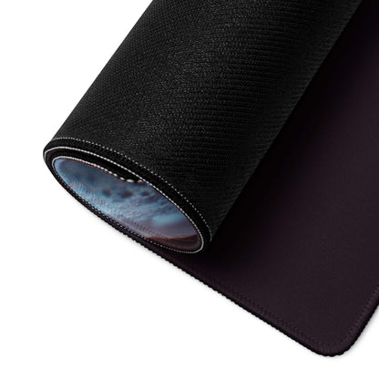 Black textured Bold Abstract Coral Glow gaming mousepad with blue-purple edge gradient