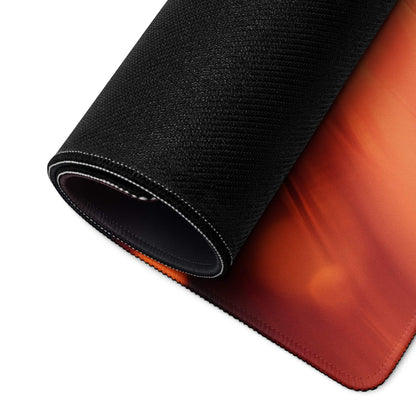Black textured back of Dynamic Neon Ember Glow esports mouse pad with orange gradient