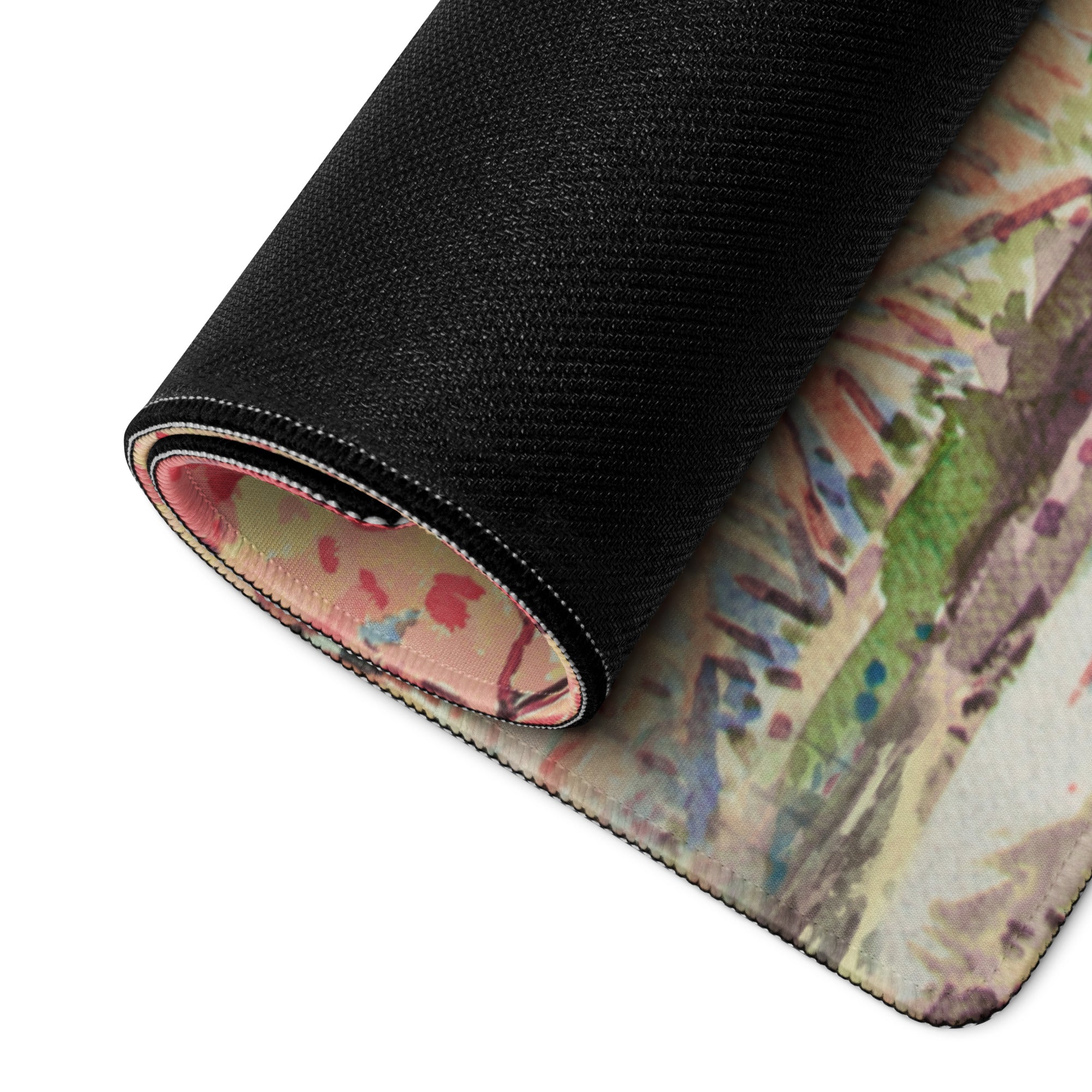 Cherry Blossom Pink Mouse Pad For Desk Setup Large Non Slip Watercolor Style For Home Office