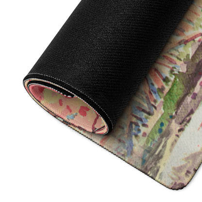 Cherry Blossom Pink Mouse Pad For Desk Setup Large Non Slip Watercolor Style For Home Office