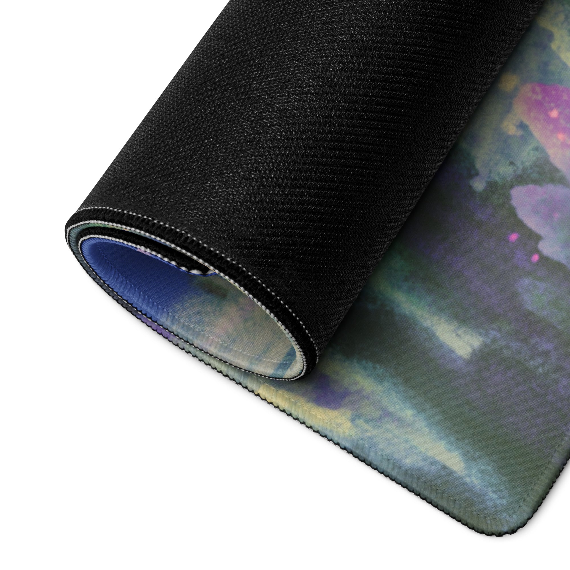 Oversized Gaming Mouse Pad 36x18 Inches Blue Purple Dreamy Abstract Landscape For Modern Home Office Decor Digital Art