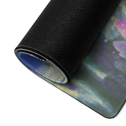 Oversized Gaming Mouse Pad 36x18 Inches Blue Purple Dreamy Abstract Landscape For Modern Home Office Decor Digital Art