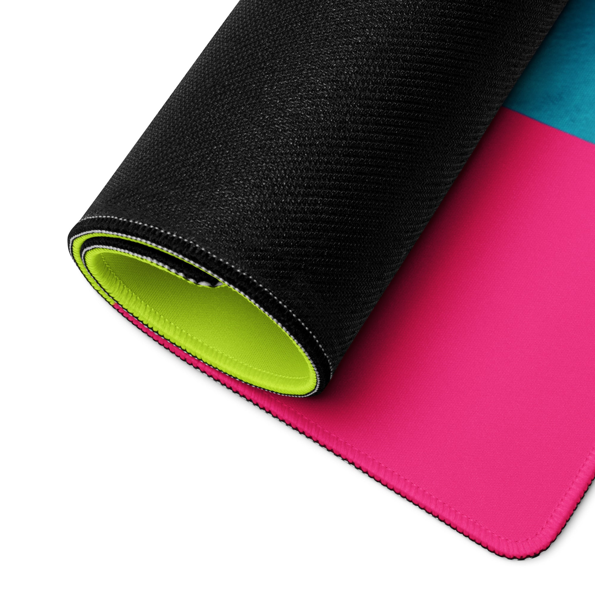 Neon Lime Green Turquoise Pop Art Mouse Pad For Gaming Desk Setup Digital Art Non Slip Rubber Base