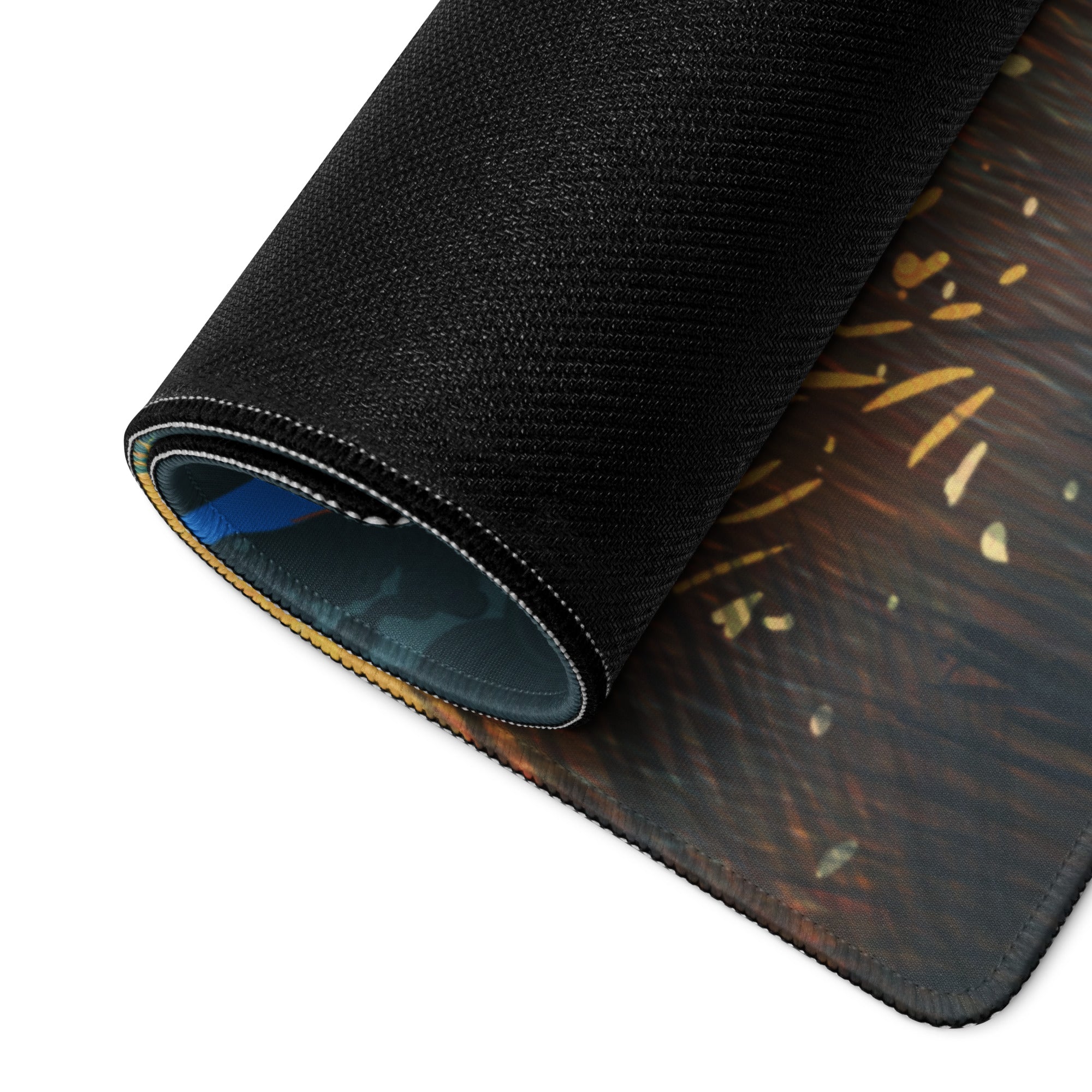 Blue And Orange Landscape Gaming Mouse Pad Large Non Slip Surface With Edge Stitching For Competitive PC Esports Artwork