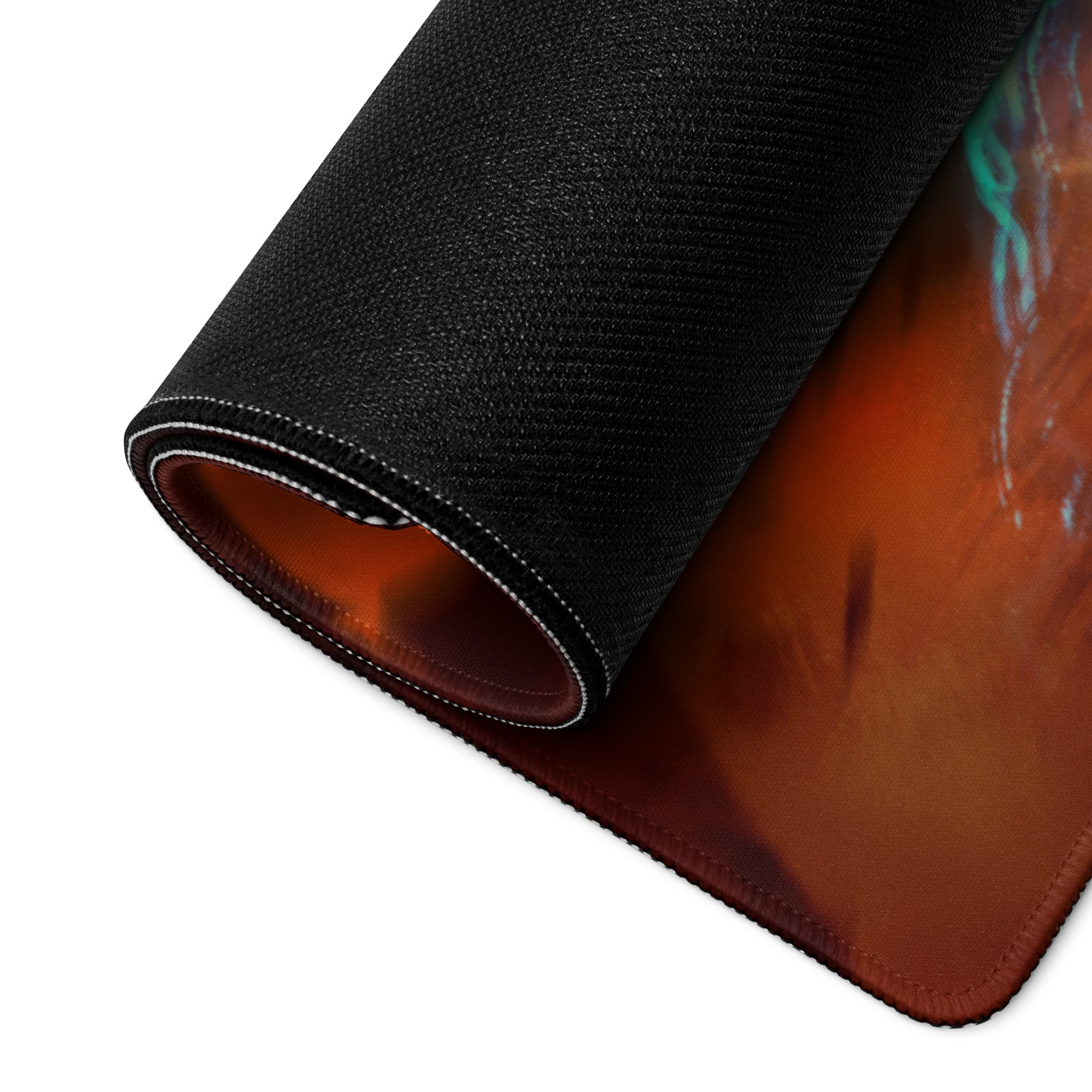 Gaming Mouse Pad Orange Red Black Large Desk Setup Fiery Cinematic Illustration For Gamer Dota CS Go Pro Gamers