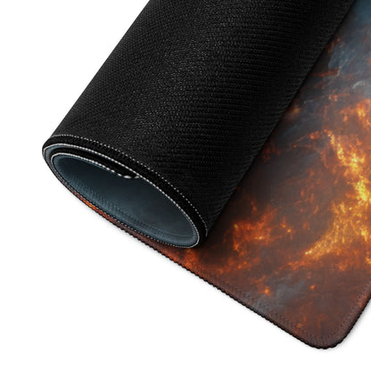 Gaming Mouse Pad Large Blue Orange Firestorm Theme For Gaming Setup Dark Fantasy Digital Art