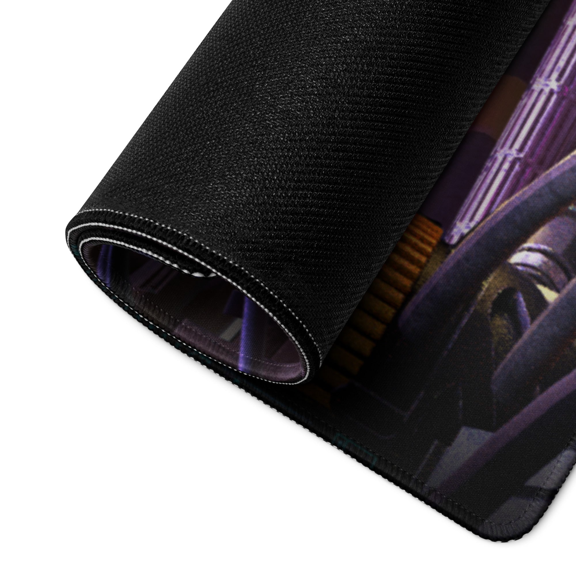 Gaming Mouse Pad Purple Pink Blue For Desk Setup Cyberpunk Style Neon Mood Esports Ready Digital Art