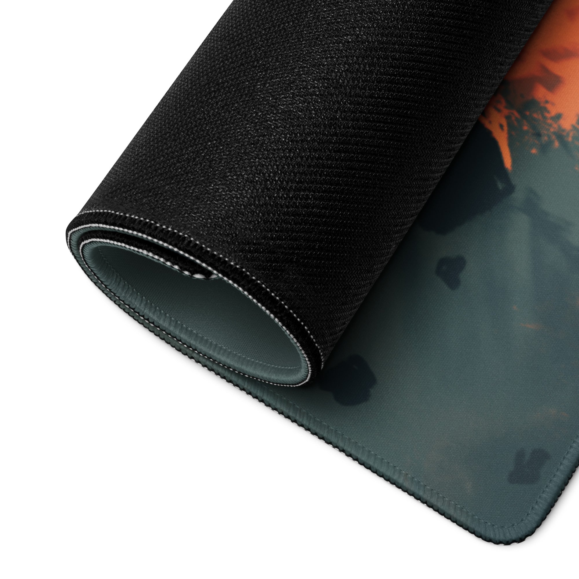 Gaming Mouse Pad Large Lava Orange Blue For Gaming Desk Modern SciFi Art Epic Esports Gear Digital Artwork