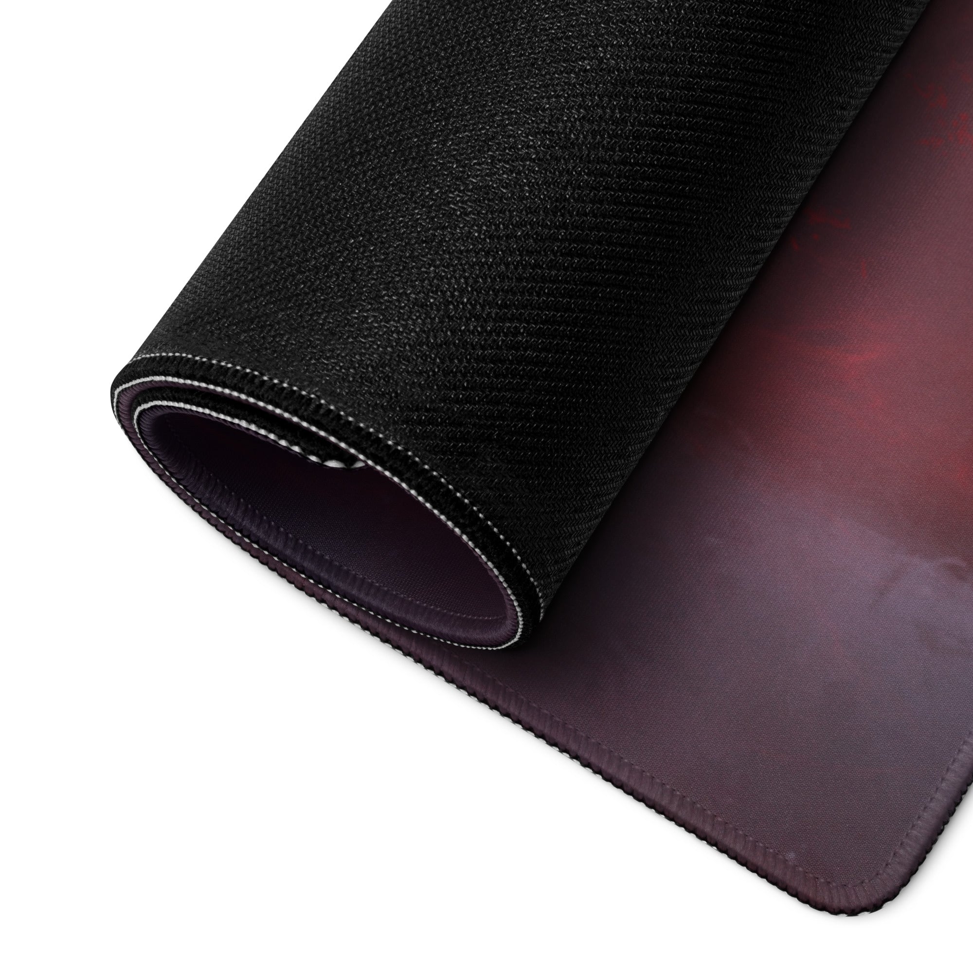 Gaming Mouse Pad Red Purple Black Winged Knight Epic Dark Fantasy Art For Gaming Desk Setup Edge Stitching Non Slip