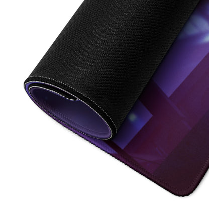 Purple Blue Gaming Mouse Pad Large Size For Desk Setup Non Slip Base Anime Silhouette Art